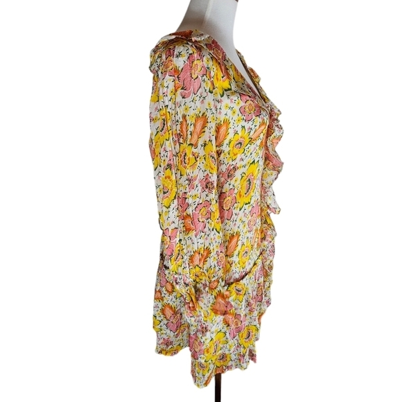 Cleobell Audrey Mini Floral Yellow Dress Large NWT - Picture 5 of 9